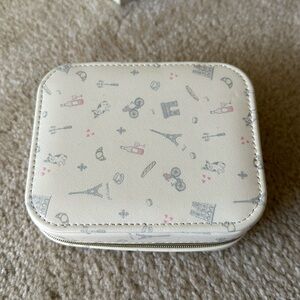 Small Travel Jewelry Case, French Themed
